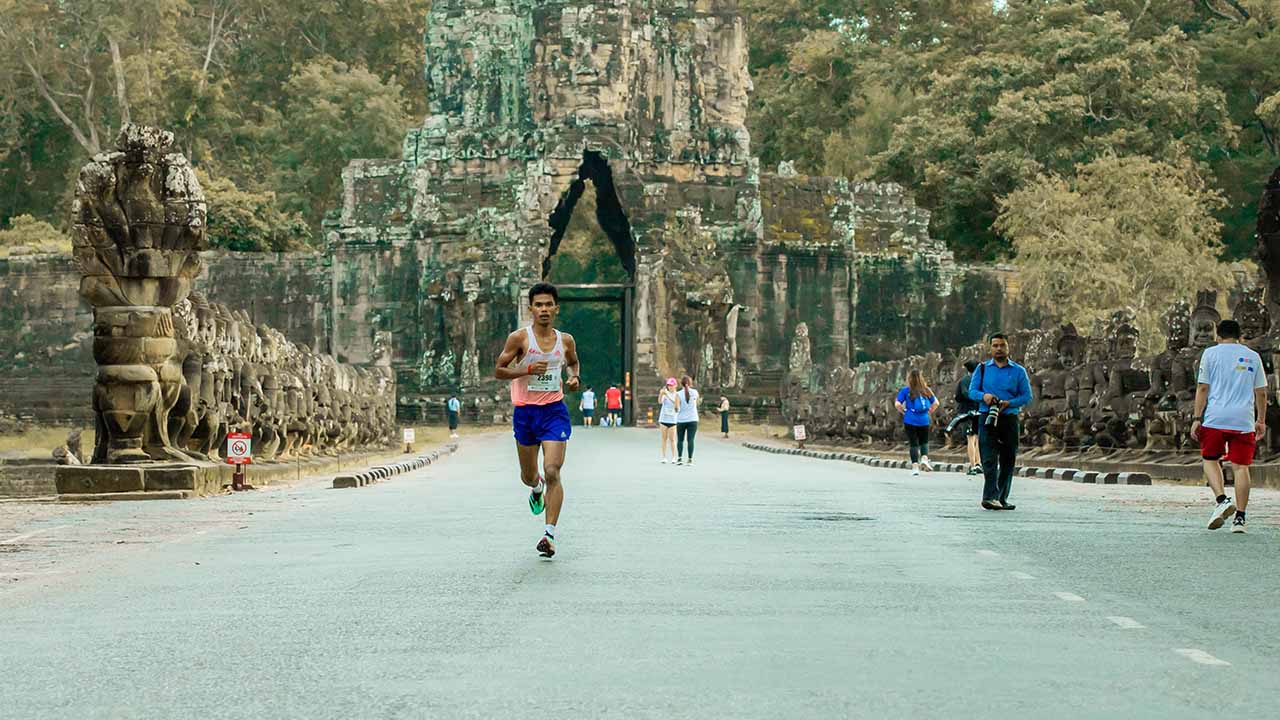 Running Marathon at Angkor Wat